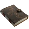 Handmade Notebook with Embossed Celtic Cross on the Leather Cover